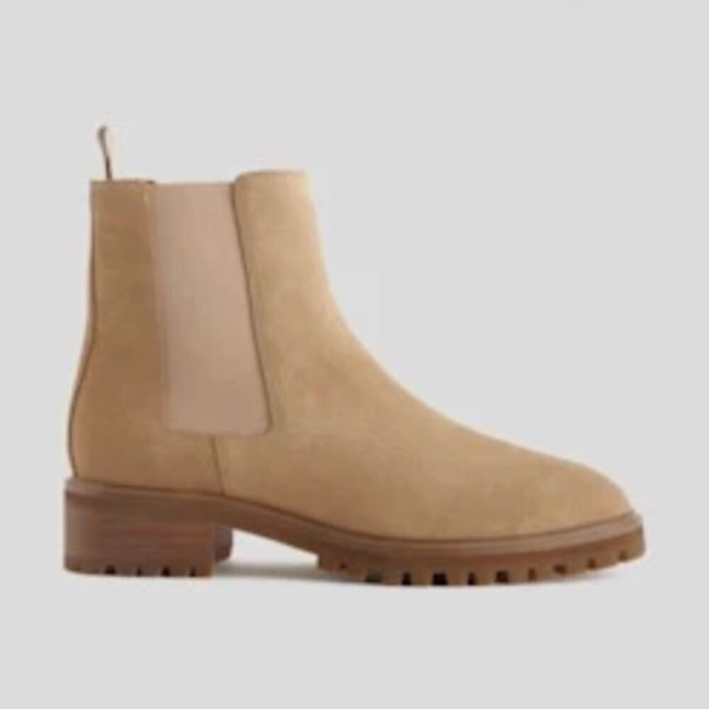 Quince Tan Suede Chelsea Ankle Boots